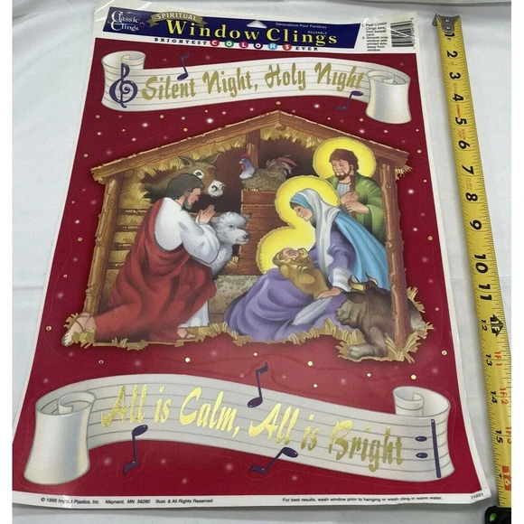 Vintage Window Decorations - Silent Night - Spiritual Clings - Lord Theme New - Picture 8 of 9